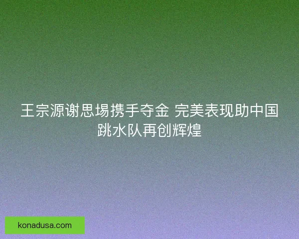 王宗源谢思埸携手夺金 完美表现助中国跳水队再创辉煌 王宗源谢思埸携手夺金 完美表现助中国跳水队再创辉煌